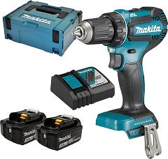 Акумулаторен винтоверт 18V Makita DDF485RFJ - С 2 батерии, зарядно и куфар от серията LXT
