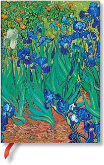 Тефтер Paperblanks Van Goghs Irises - 13 × 18 см, с редове от колекцията Van Goghs Irises