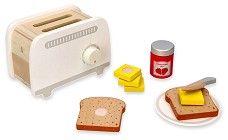 Дървен тостер Lelin Toys - С аксесоари — L40218