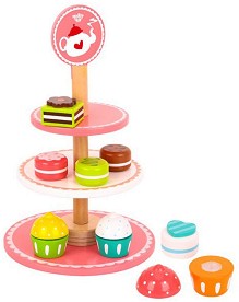 Дървени кексчета и десерти на поднос - Tooky Toy — TY991