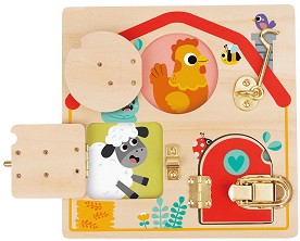 Дървена дъска Tooky Toy - Къща с ключалки - С активности — TH985