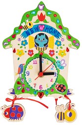 Направи си сам стенен часовник Tooky Toy - Къщата на котето - Творчески комплект — LT096