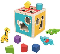 Дървен сортер с животни Tooky Toy - От 11 части — TH442