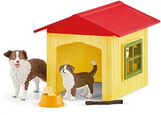 Фигурки за игра Кученца в колибка - Schleich - От серията Farm World — 42573
