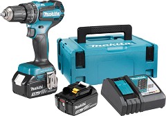 Акумулаторен ударен винтоверт 18V Makita DHP485RFJ - С 2 батерии, зарядно и куфар от серията LXT