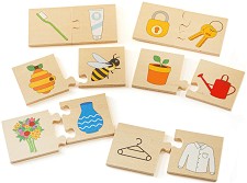 Асоциации - Дървен пъзел от 32 части — Bigjigs Toys 34029