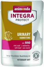 Пауч за котки против образуване на струвитни камъни Integra Protect Urinary - 85 г, с говеждо, в зряла възраст