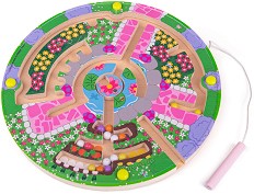 Лабиринт - Цветна градина - Детска логическа игра — Bigjigs Toys 34011