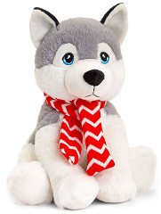 Екологично плюшено куче хъски с шалче - Keel Toys - От серията Keeleco - 25 cm — SX1932