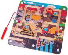 Дървен магнитен лабиринт Bigjigs Toys - Строителство - Детска играчка — 34009
