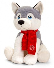 Екологично плюшено куче хъски с шалче - Keel Toys - С височина 25 cm, от серията Keeleco — SX8157