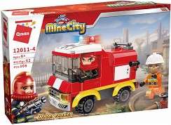 Детски конструктор Qman - Пожарна водоноска - От серията Mine City — 12011-4