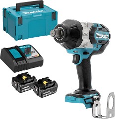 Акумулаторен ударен гайковерт 18V Makita DTW1001RTJ - С 2 батерии, зарядно и куфар от серията LXT