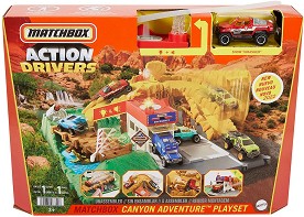 Писта Mattel - Приключение в каньона - Със звук и светлини от серията Matchbox Action Drivers — HBD74_HHH32