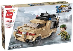 Детски конструктор Qman - Спасителен военен автомобил - От серията Thunder Mission — 22011-3