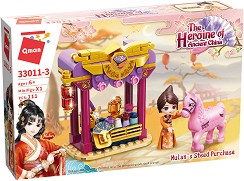 Детски конструктор Qman - На пазар за коне - От серията The Heroine of Ancient China — 33011-3