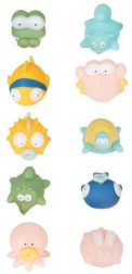 Гумени играчки за баня Badabulle Pastel - 10 броя — В017024