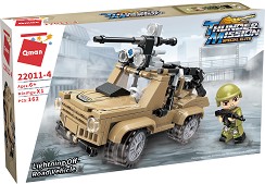 Детски конструктор Qman - Военен джип с оръдие - От серията Thunder Mission — 22011-4
