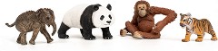 Фигурки за игра Диви животни от Азия - Schleich - 4 броя от серията Wild Life — 42736