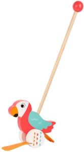 Дървена играчка за бутане Small foot - Папагал — 10475