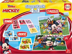 SuperPack 4 в 1 - Мики Маус и приятели - Образователни игри на тема Мики Маус — Educa 19099