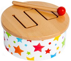 Дървен детски барабан с палка Bigjigs Toys — BJ928