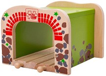 Двоен дървен тунел Bigjigs Toys - От серията Rail — BJT172