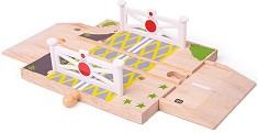 Дървен прелез с рампи Bigjigs Toys - От серията Rail — BJT229
