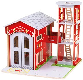Дървена пожарна станция Bigjigs Toys — JT156