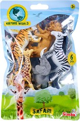 Мини фигурки Сафари - Simba - 6 фигурки от серията Nature World — 104342674