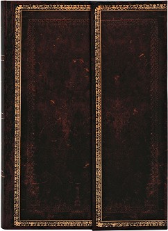 Джобен тефтер Paperblanks Black Moroocan - 10 × 14 см, с широки редове от колекцията Old Leather