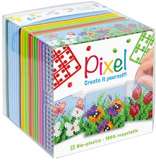 Мозайка с пиксели Цветя - Pixelhobby - Творчески комплект — 29005-Flowers