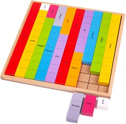 Дървена играчка Bigjigs Toys - Подреди числата — 34017_1