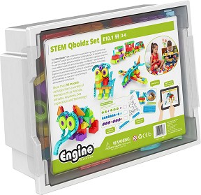 Детски конструктор Engino - Малки строители 90 в 1 - От серията Qboidz — E10.1