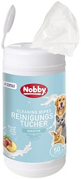 Мокри кърпички за домашни любимци Nobby - 50 броя, с витамин Е и екстракт от алое вера