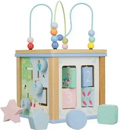 Дървен дидактически куб с активности - Orange Tree Toys - На тема Зайчето Питър — OTT24473