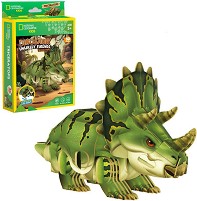 Трицератопс - 3D пъзел от 61 части от колекцията National Geographic Kids — CubicFun