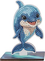 Декорирай сам фигурка на Делфин - Craft Buddy - Творчески комплект от серията Crystal Art