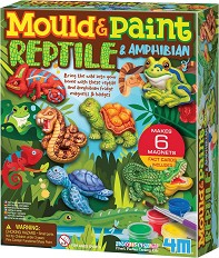 Създай и оцвети гипсови фигури Влечуги - 4M - Творчески комплект Mould & Paint — 4m-04798