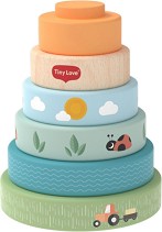 Дървена кула за подреждане Tiny Love Stacking Tower - От серията Farmers Funday
