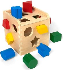 Дървен сортер куб с форми - Melissa & Doug