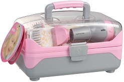 Детски фризьорски комплект в куфар Klein - Braun - С огледало и аксесоари — 5862