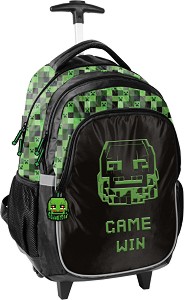 Ученическа раница с колелца Pixel Mask Paso - На тема Minecraft — PP26ME-997