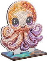 Декорирай сам фигурка на Октопод - Craft Buddy - Творчески комплект от серията Crystal Art
