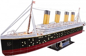 Титаник с лед светлини - 3D пъзел от 266 части