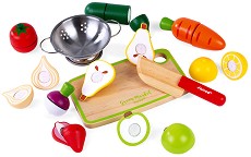 Дървени плодове и зеленчуци за рязане Green Market - Janod — J06607