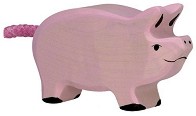 Дървена фигурка на прасенце - Holztiger — 80066
