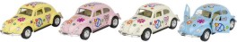 Метална количка VW Beetle - Goki - С отварящи се врати и pull-back механизъм — 12233