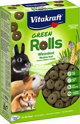 Растителна храна за мини зайчета и гризачи Vitakraft Green Rolls - 300 г, с люцерна и сено от тимотейка