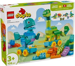 LEGO Duplo - Динозаври на колела 3 в 1 - Детски конструктор — 10451